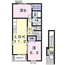 ルーナ・イリーデI 201 ｜ 兵庫県高砂市中島２丁目4番50（賃貸アパート2LDK・2階・58.33㎡） その2