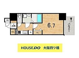 ファーストフィオーレ大阪城イースト 1Kの間取図画像