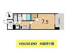 WORLDEYE難波南PORTA 1Kの間取図画像