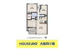 リバーガーデン四天王寺 2LDKの間取図画像