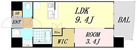 セレニテ江坂ミラク  ｜ 大阪府吹田市江坂町1丁目（賃貸マンション1LDK・7階・33.49㎡） その2