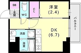 レジデンス神戸ウィステリアパーク 601 ｜ 兵庫県神戸市兵庫区本町1丁目3-15（賃貸マンション1DK・6階・26.39㎡） その2