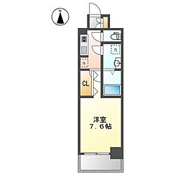 名鉄名古屋本線 堀田駅 徒歩2分の賃貸マンション 4階1Kの間取り