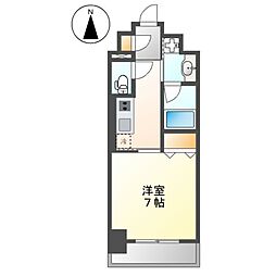 名古屋市営名城線 東別院駅 徒歩1分の賃貸マンション 10階1Kの間取り