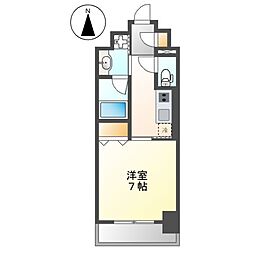 名古屋市営名城線 東別院駅 徒歩1分の賃貸マンション 6階1Kの間取り