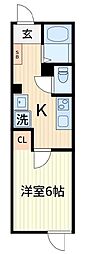 メゾン プランタン 1Kの間取図画像