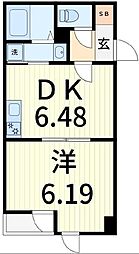 アンベリール北小岩 1DKの間取図画像