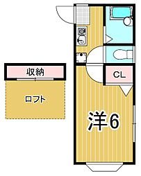 ドゥボワ・ハイツ 1Kの間取図画像