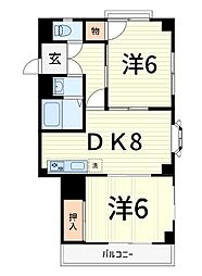 和幸マンション 2DKの間取図画像