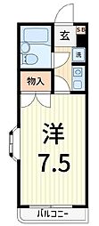 フラワーシティ 1Kの間取図画像