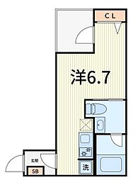 SpazioRliassante高砂 ワンルームの間取図画像