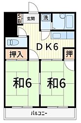 三栄ビル 2DKの間取図画像
