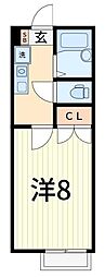 リリックコート鎌倉 1Kの間取図画像