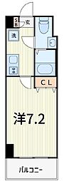 アルファコート青砥 1Kの間取図画像