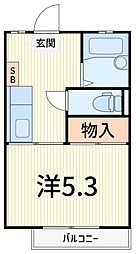 セピアコート 1Kの間取図画像