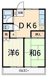伸光ハイム 2DKの間取図画像