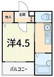 メルディア柴又B 1階1Kの間取り