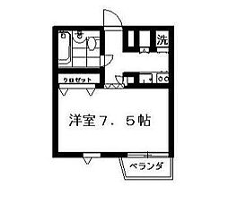 ラフォーレ金町 3階ワンルームの間取り