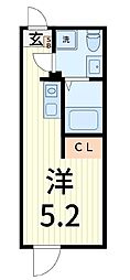 葛飾区東金町3丁目マンション ワンルームの間取図画像