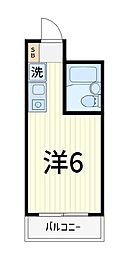 パレドール高砂1 ワンルームの間取図画像