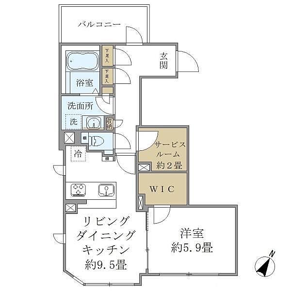 東京都港区高輪1丁目(賃貸マンション1SLDK・4階・47.40㎡)の写真 その2