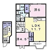 山口県山口市吉敷中東4丁目9-41（賃貸アパート2LDK・2階・58.12㎡） その2