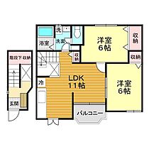 山口県山口市吉敷中東4丁目14-1（賃貸アパート2LDK・2階・58.53㎡） その2