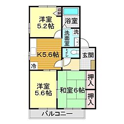 ディアスS 3DKの間取図画像