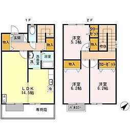 リースランド仁保津タウンE 3LDKの間取図画像