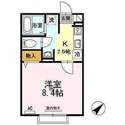 CenterRoadB 1Kの間取図画像