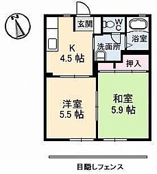 エターナルレイA 2Kの間取図画像