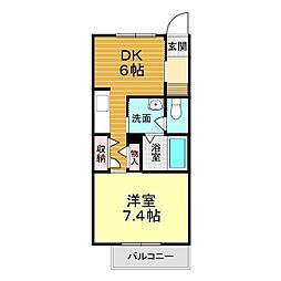 シャーメゾンLUNA 1DKの間取図画像