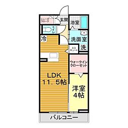 グランクレール高砂 1LDKの間取図画像