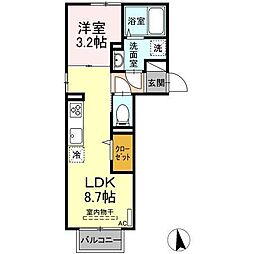 ラパン 1LDKの間取図画像