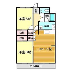 レクト・K 2LDKの間取図画像