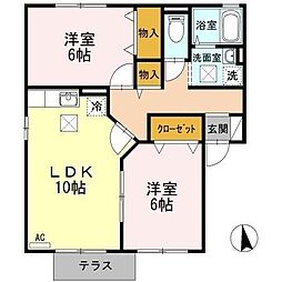 JUNHOUSE1D 2LDKの間取図画像