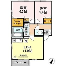 カーム中讃井 2LDKの間取図画像