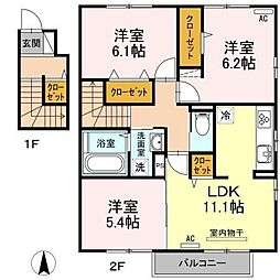 フォレスト 3LDKの間取図画像