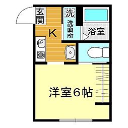 山口平田第一ビル 1Kの間取図画像