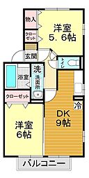 セフィーロ 2DKの間取図画像