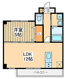 京王線 多磨霊園駅 徒歩10分の賃貸マンション 4階1LDKの間取り