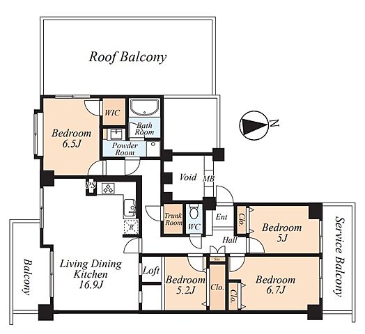 間取り ステイツ三鷹ヴェルパセオ 7階/-