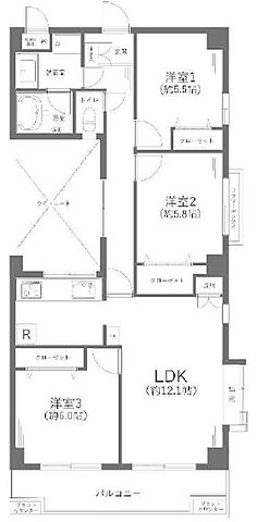 間取り エクセル柿生 3階/-