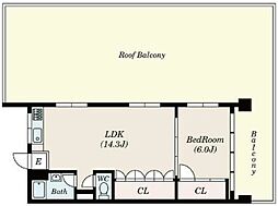 陵雲閣マンション 1LDKの間取図画像