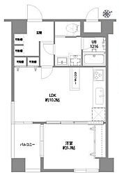 コートプラザ調布 1LDKの間取図画像
