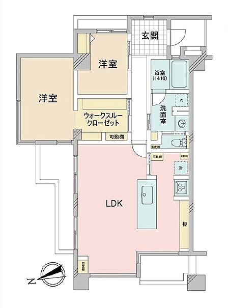 2LDK 間取り