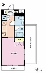 ヴェントラーレ千駄木 3階1Kの間取り