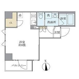 プルミエ秋葉原イースト ワンルームの間取図画像