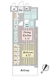 アクティ東仲通り 1DKの間取図画像