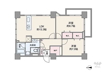 2LDK 間取り
